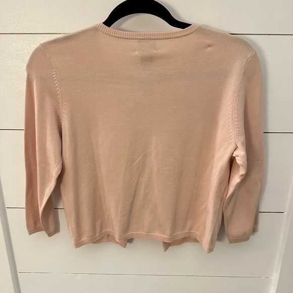 INC Vintage Deadstock Silk beaded floral crop pink woman clueless cardigan NWT M - Picture 2 of 14